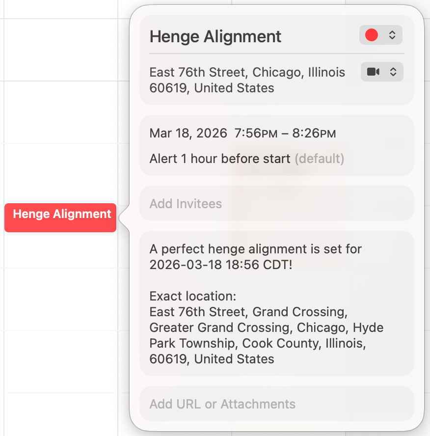 Henge Finder Calendar